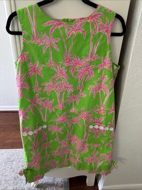 Lilly Pulitzer Green Dress with Pink Palm Print